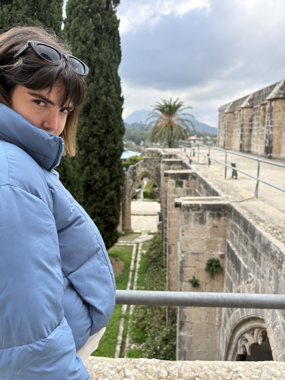 Mia exploring historic architecture